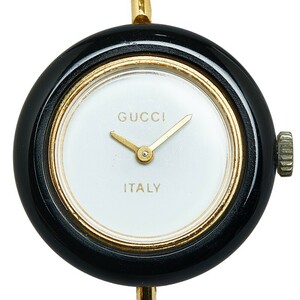 グッチ チェンジベゼル 腕時計 1100L クオーツ ホワイト文字盤 メッキ レディース GUCCI 【中古】