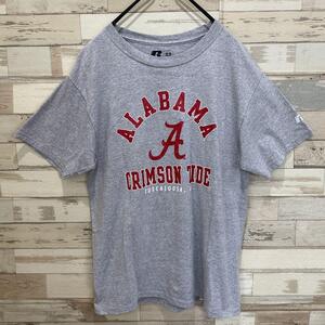 Russellラッセル US古着 カレッジTシャツ アメカジ Mメンズレディース　グレー