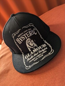 【極美品】 HYSTERIC GLAMOUR 刺繍 キャップ 黒/ヒステリックグラマー/メンズ/フリーサイズ/CAP/帽子