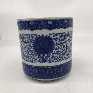 水指 水差し 茶道具 平安春峰 染付 (検 茶器 骨董品 古玩 茶道 コレクション アンティーク レトロ 伝統芸術 工芸品 NN4C8