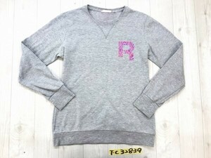 Reebok リーボック レディース エスニック イニシャルプリント ロンT トレーナー M 杢グレー