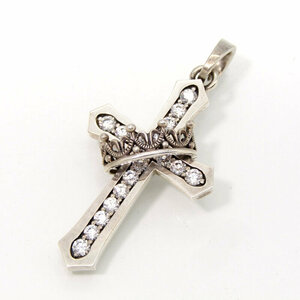 JUSTIN DAVIS ジャスティンデイビス ペンダント SPJ122-1 CROSS with CROWN/STONE PENDANT クロス ウィズ クラウン ジルコニア 28008583