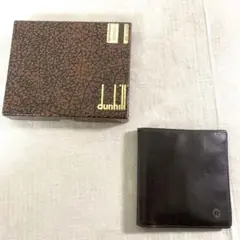 740☆ dunhill 小物 2つ折り財布 小銭入れあり メンズ ブラウン