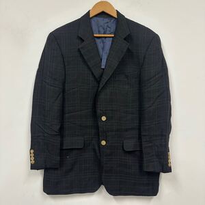 Burberry バーバリー シングルジャケット チェック柄 2B メンズ ダークグレー系 サイズAB6 背抜き サイドベンツ a756