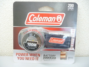 ☆展示品 未開封 Coleman コールマン バッテリーガード LEDヘッドランプ 200ルーメン ヘッドライト (A052411) 