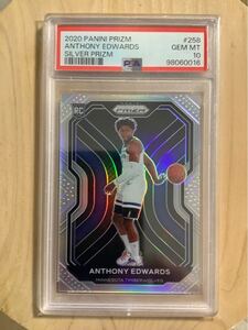 2020 PANINI Anthony Edwards RC SILVER PRIZM PSA10 