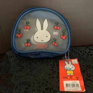 ★ミッフィー★Miffy★ビニールポーチ★青★タグ付き★当時物★コスメ★未使用品★希少★レア物★ブルー★