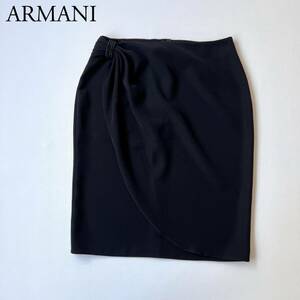 美品 ARMANI COLLEZIONI アルマーニコレツォーニ タイトスカート 膝丈スカート　ラップ風デザイン レディース