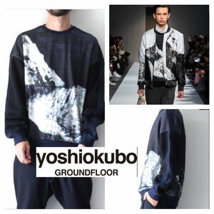 yoshio kubo ヨシオクボ■EVEREST スウェット トレーナー 1 ネイビー ブラック グレー パイル エベレスト 山 2018FW 定価27500円