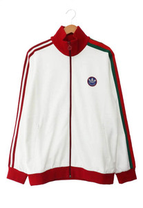 グッチ GUCCI ×ADIDAS アディダス Track Jacket ロゴ ワッペン シェリーライン トラック ジャケット ジャージ 692108 XJEKY M 白 ホワイト