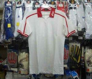 バレーボール アシックス 半袖 ：XW1241 asics 半袖ゲームシャツ 白×赤 XOサイズ 大きいサイズ 新品 即決価格/