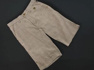 ネコポスOK EDWIN エドウィン GOLF グレンチェック ハーフ パンツ sizeS/ベージュ ■◆ ☆ ehc6 メンズ