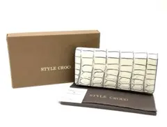 【極美品】STYLE CROCO 目地染マット クロコダイル バニラ 本革 財布