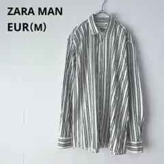 ZARA MAN ストライプシャツ メンズシャツ 長袖 リラックスフィット