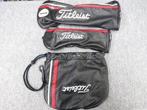 Titleist タイトリスト ドライバー用、フェアウェイウッド用、アイアン用 ヘッドカバー 3個セット ブラック 黒