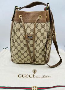 希少 GUCCI オールドグッチ ショルダーバッグ 巾着 バック アクセサリーコレクション 紙タグ 保存袋付き