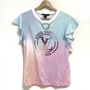 ルイヴィトン LOUIS VUITTON 半袖Tシャツ サイズS RW222J N57 FNTS17 グラディエントLVサークル フラウンス スリーブTシャツ マルチ 美品