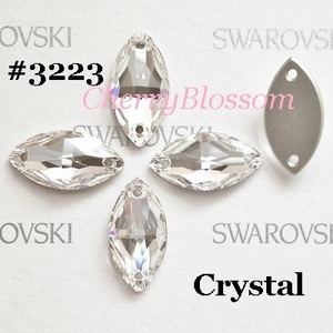 #3223*クリスタル*12×6ｍｍ*1粒*ナベット*縫い付け*ソーオン*スワロ*衣装*ハンドメイド品に♪*スワロフスキー*SWROVSKI