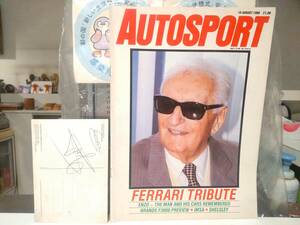 貴重★Jody Scheckter ジョディーシェクター & ENZO FERRARI エンツォフェラーリ 直筆サイン レター ＆ 表紙雑誌★旧車 F1 フェラーリ 外車