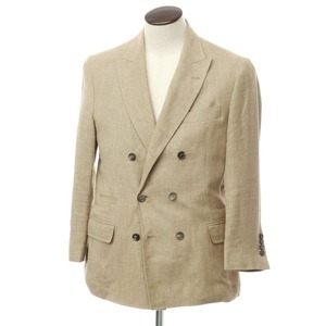 【中古】ブルネロクチネリ Brunello Cucinelli リネンウールシルク ダブルジャケット ベージュ【サイズ48】