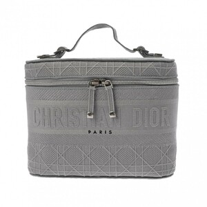 CHRISTIAN DIOR クリスチャンディオール ディーライト バニティ グレー レディース レザー ハンドバッグ Aランク 中古 銀蔵