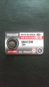 マクセル：最新型　純正パック・ＳR４１ＳＷ（384)　maxell　時計電池　Ｈｇ０％　１個￥２３０　同梱可　送料￥85