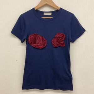 名作 AD2003 COMME des GARCONS 貝殻 装飾 半袖 カットソー ネイビー 紺 コムデギャルソン Tシャツ Tee archive 3050212