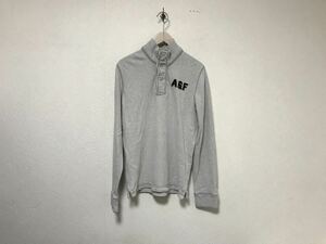 本物アバクロアンドフィッチAbercrombie&Fitchコットン長袖TシャツロンTメンズサーフアメカジミリタリーワークビジネスグレーSアメリカ製