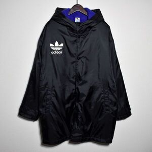 adidas 90sデサント製 ビッグロゴ 裏ボアコート ナイロンパーカー