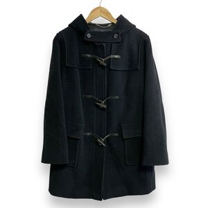 美品 BURBERRY LONDON バーバリー ヘリンボーン フーデット ダッフルコート 15BR ネイビー