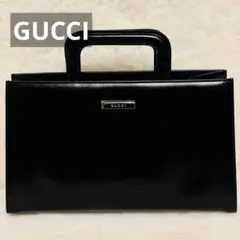 【訳あり】 GUCCI グッチ 本革 レザー ハンドバッグ 兼 セカンドバッグ