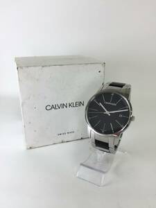 Z0131 １円～！ Calvin Klein カルバンクライン CK シティ K2G2G1 SS クォーツ グレー 稼働 動作確認済み モード系 メンズ腕時計