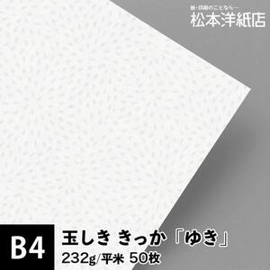 玉しき きっか 「ゆき」 232g/平米 0.34mm B4サイズ：50枚 印刷紙 印刷用紙 松本洋紙店