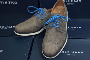 未使用 COLE HAAN (コールハーン) LUNAR GRAND ルナグランド ウィングチップ / ８ / ストームクラウド ダイアモンドプリント / 紳士 革靴