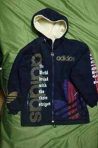 美品■■adidas■■ジャケット　上着 　ジャンパー　裏起毛 紺　M）