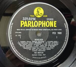 盤のみ　THE BEATLES　REVOLVER　UK　PARLOPHONE　PCS 7009　STEREO　英国　UK ORIGINAL　中古LP　状態まずまず