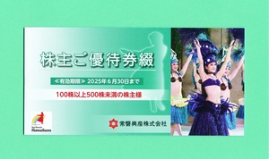 常磐興産 株主優待 ハワイアンズ 入場券×３枚 他 有効期限２０２５年６月３０日