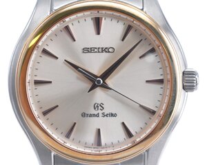 [未使用品] 稼働品【SEIKO】セイコー GS グランドセイコー SBGX004 9F61-0A20 K18ベゼル メンズ クォーツ 箱 取扱説明書付 未使用品