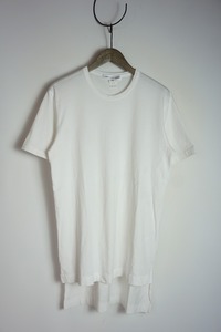 美品 COMME des GARCONS SHIRT コムデ ギャルソン シャツ BACK LONG CUT SEWN アシンメトリー 半袖 Tシャツ カットソー S24105 白L 809O▲