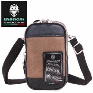 Bianchi ビアンキ ミニショルダーバッグ スマホポーチ メンズ ワンショルダー サコッシュ TBPI25 7987047 コン 新品 1円 スタート