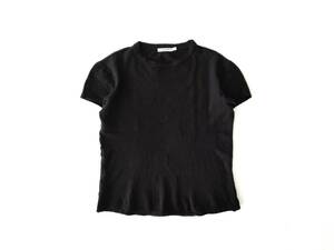 90s Emporio Armani Archive ウール Tシャツ カットソー ブラック M イタリア製 ニット セーター メリノ 丸首 Giorgio Euro Vintage 80s00s