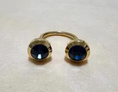 MC0315 ゴールドカラー リング 指輪 ブルー