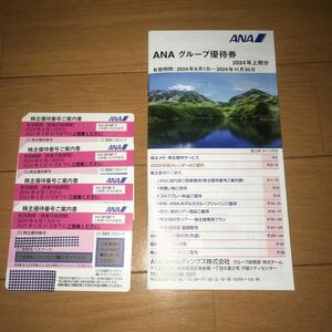 最新 ANA 株主優待券 4枚 2024年6月1日〜2025年5月31日 グループ優待券 全日空 旅行 冠婚葬祭 送料無料