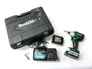 1000円スタート 電動工具 makita マキタ MTD001D 充電式インパクトドライバ BL1415G/DC18SG ケース付き 工具 DIY用品 WHO LL4021