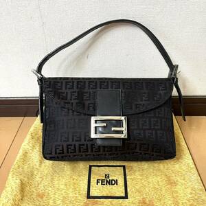 FENDI フェンディ マンマバケット ハンドバッグ ズッキーノ ズッカ キャンバス FFロゴ ブラウン　ブラックショルダーバッグ 