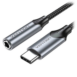 VENTION USB-C Male to 3.5Mm イヤホンジャック 変換ケーブル DAC アダプター 1m Gray アルミニウム合金 BG-5923 /l