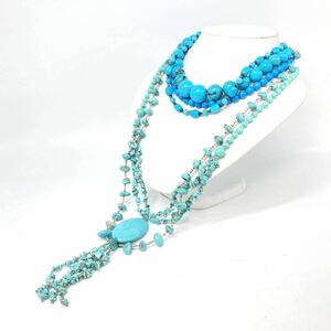 ■トルコ石ネックレス5点おまとめ■j約271g ターコイズ turquoise lapis lazuli pendant accessory ネックレス necklace silver 925 DA0