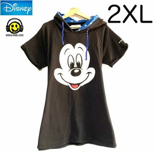 Disney ディズニー ワールドワイドラブ！半袖 チュニック ミニワンピース パーカー スウェット Tシャツ