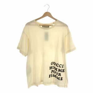 GUCCI グッチ 【men5122D】 半袖Tシャツ カットソー 539081 クリーム XS ワッペン 刺繍 メンズ レディース MO