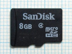 ★SanDisk microSDHC メモリーカード ８GB 中古★送料８５円・１８５円